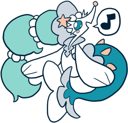 Drawing Primarina Makes Me Happy When I'm Feeling Down - Cartoon (500x461), Png Download