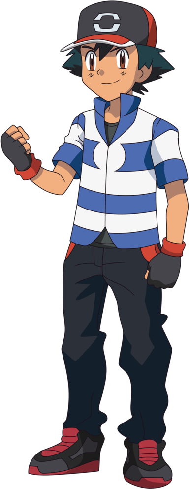 Pokemon The Series Sun And Moon In - Ash Ketchum Sun And Moon Design (400x1028), Png Download