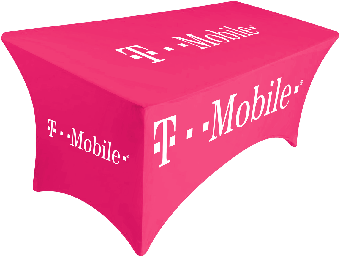 Pink T-mobile Table Cover For Promo Marketing 6ft Table - T-mobile Pink Stretch Tablecloth (500x500), Png Download