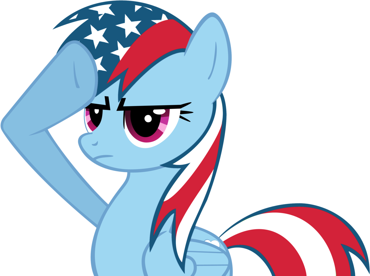 American Flag, Artist - Rainbow Dash Salute (1280x967), Png Download