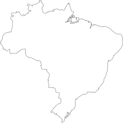 240 × 240 Pixels - Contorno Do Mapa Do Brasil (480x480), Png Download