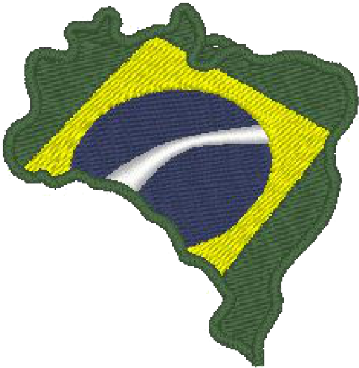 Mapa Com A Bandeira Do Brasil (980x650), Png Download