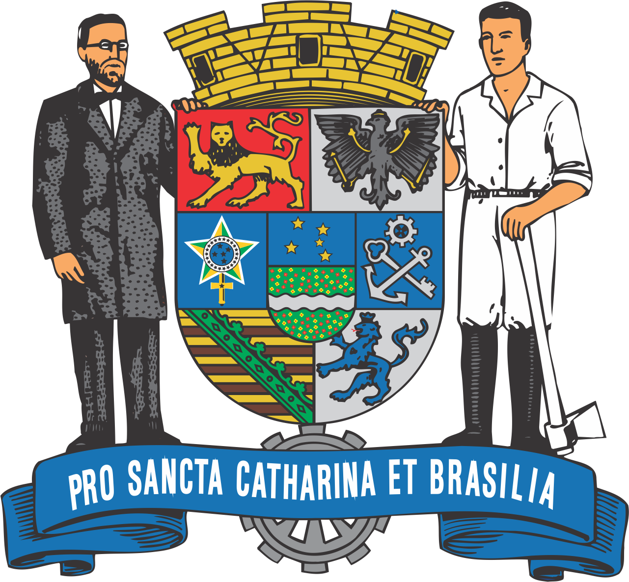Brasão - Prefeitura De Blumenau (1281x1186), Png Download