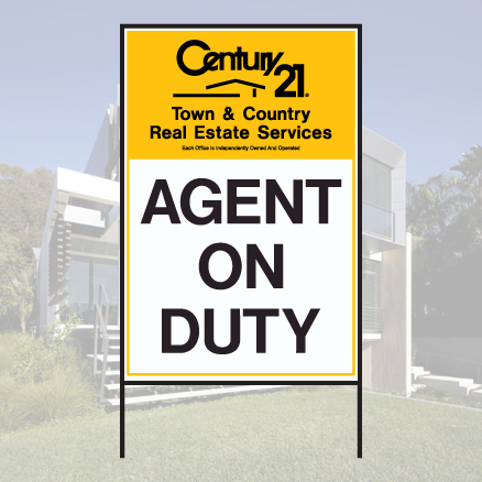 Aluminum Sign Faced Walking A-frame - Frame Signs Agent On Duty (438x438), Png Download