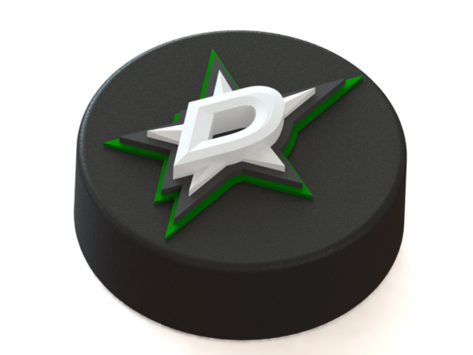 Dallas Stars Logo On Ice Hockey Puck - Dallas Stars 3d Logo (667x500), Png Download