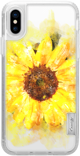 Sunflower Watercolor Floral Yellow Flower Casetify - Sunflower (282x560), Png Download