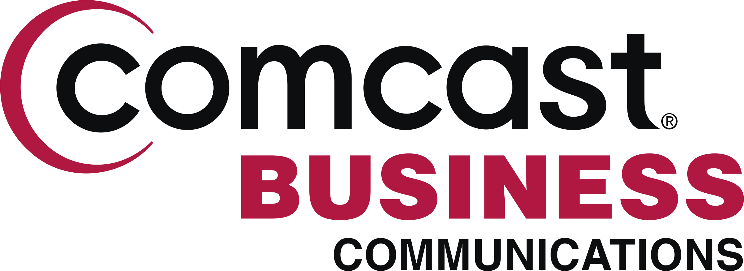 Comcast Business Communicat Logo Png Transparent - Comcast Business Logo (2400x876), Png Download