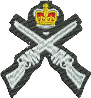 Marksman Crossed Rifles With Crown - Marksman (357x379), Png Download