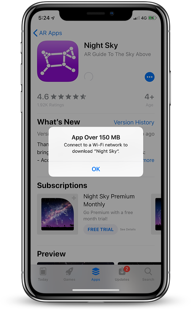 Open The App Store, And Try To Download A Large App - Iphone (1106x1106), Png Download