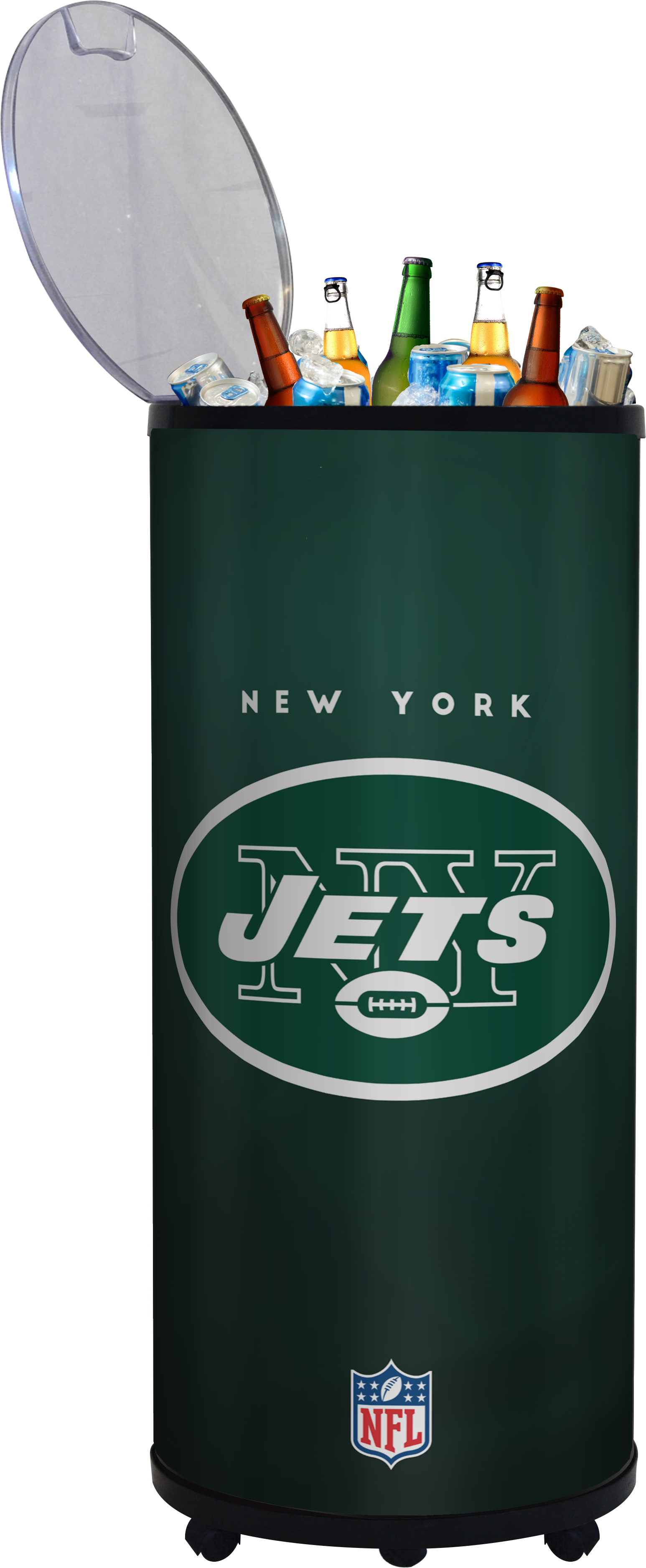 New York Jets 17" X 40" Beverage Ice Barrel Cooler - New York Jets (1832x4135), Png Download