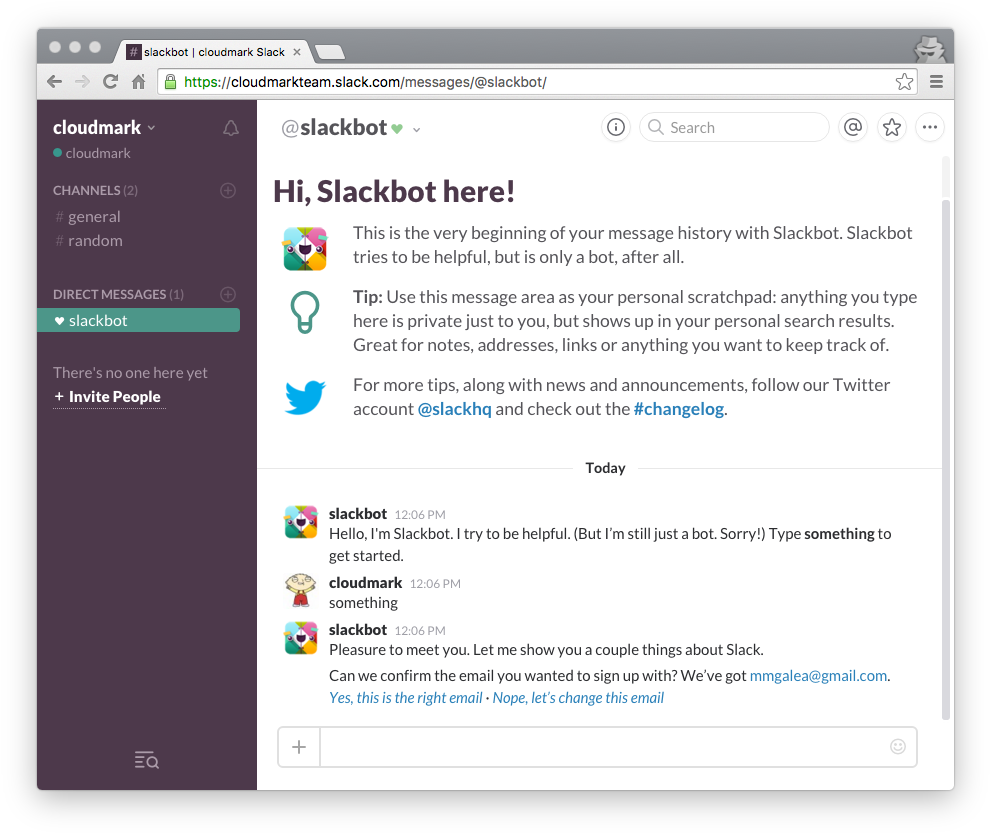 I Have Create A Slack Team Called Cloudmark With A - Slack Create Post (1001x846), Png Download
