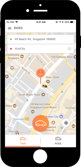 Taxi Booking System Customer App Uber Clone - Mobile App (278x568), Png Download
