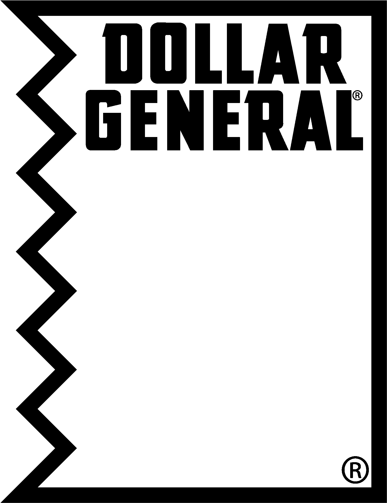 Dollar General Logo Black And White - Dollar General (2400x2400), Png Download