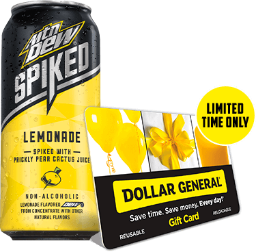 Enter The Dollar General Mountain Dew Instant Win Game - Mountain Dew Non-alcoholic Spiked Lemonade - 16 Fl (375x368), Png Download