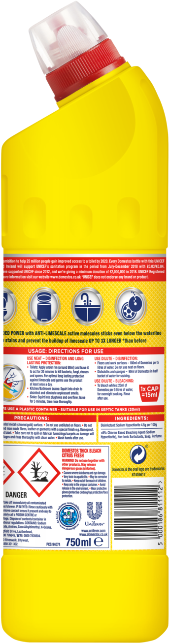 Domestos Pink Power 750g (1500x1500), Png Download