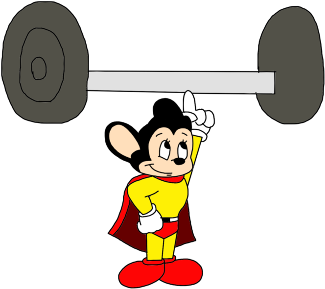 Jpg Transparent Dumbbells Drawing Olympic Lifting - Mouse Lifting Weights Cartoon (894x894), Png Download