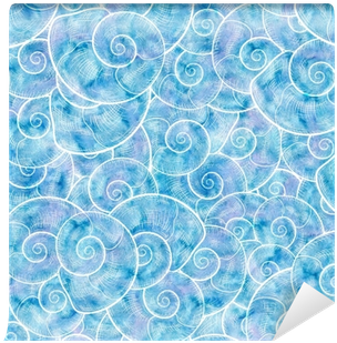 Snails Shalls Seamless Pattern - Caracoles Y Conchas En Acuarela (400x400), Png Download