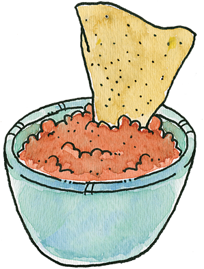 Clip Art Library Stock Chef Ben S Salsas - Chips And Salsa Clip Art (566x392), Png Download