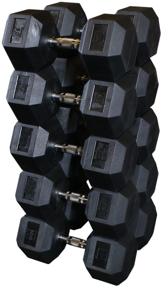 Sdrs900 Rubber Hex Dumbbell - Body Solid Rubber Coated Dumbbell Pairs 5-100lbs. (600x600), Png Download