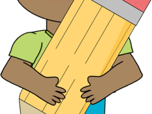 Holding A Pencil Clipart (640x480), Png Download
