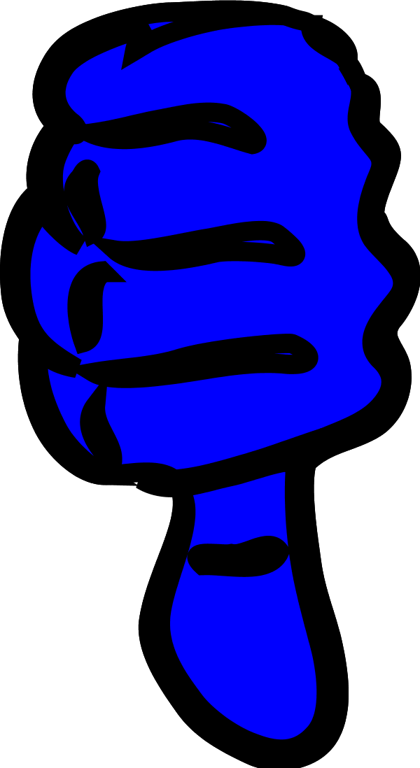 Vector Clip Art - Blue Thumbs Down Clipart (600x1098), Png Download