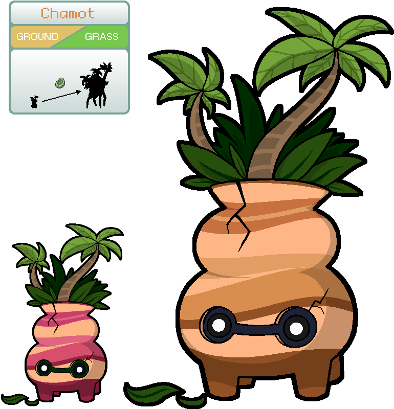 Chamot By Kakity On Deviantart Jpg Royalty Free - Flower Pot Fakemon (800x853), Png Download