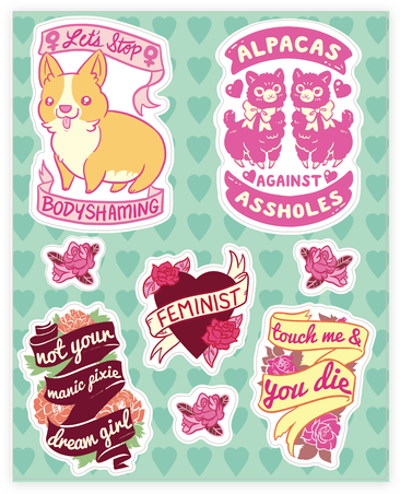 Feminism Decal Sheets Lookhuman - Feminist Stickers (484x484), Png Download