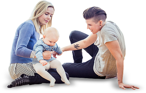 Fertility For Lesbian Couple - Lesbian Couple Family (488x312), Png Download