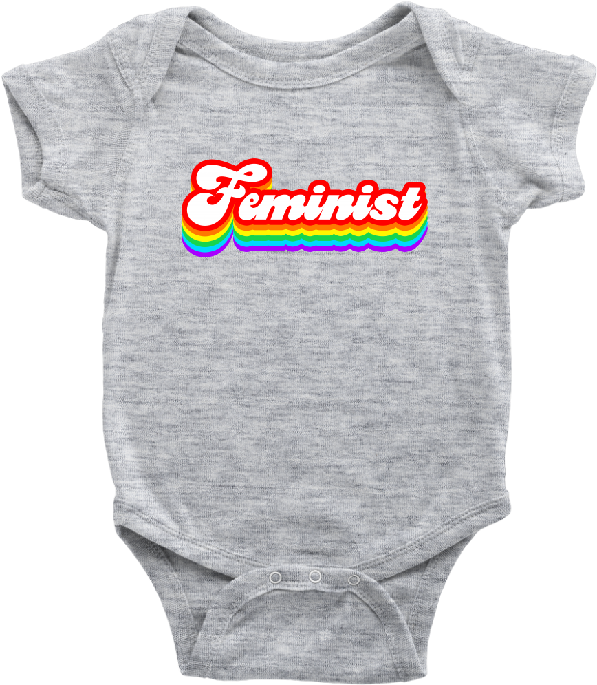 Cute Feminist T Shirt Feminist Rainbow Tee - Infant Bodysuit (1024x1024), Png Download