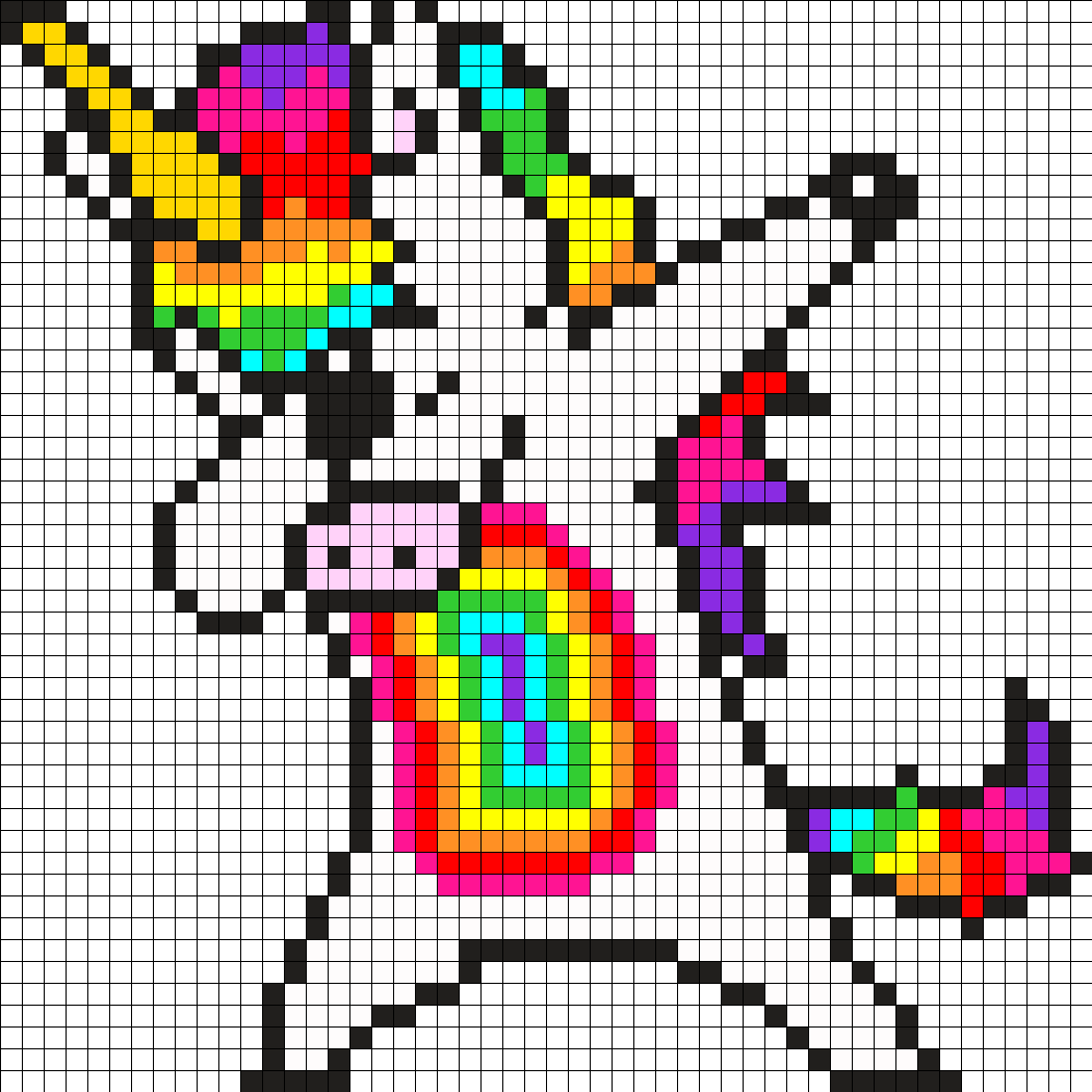 Dab Pony Perler Pattern Perler Bead Art, Perler Beads, - Pixel Art A Imprimer (1050x1050), Png Download