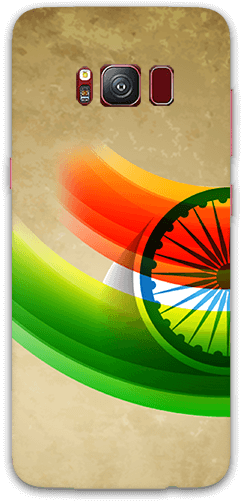 India Tricolor With Ashok Chakra Galaxy S8 Mobile Back - Mobile Phone (600x600), Png Download