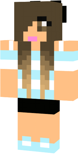 Bows Before Bros Girl Details - Brown Eyes Minecraft (257x529), Png Download