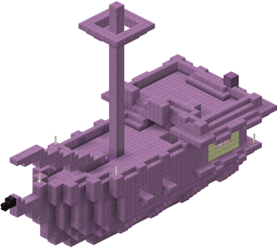 End Ship - End Pirate Ship Minecraft (400x367), Png Download