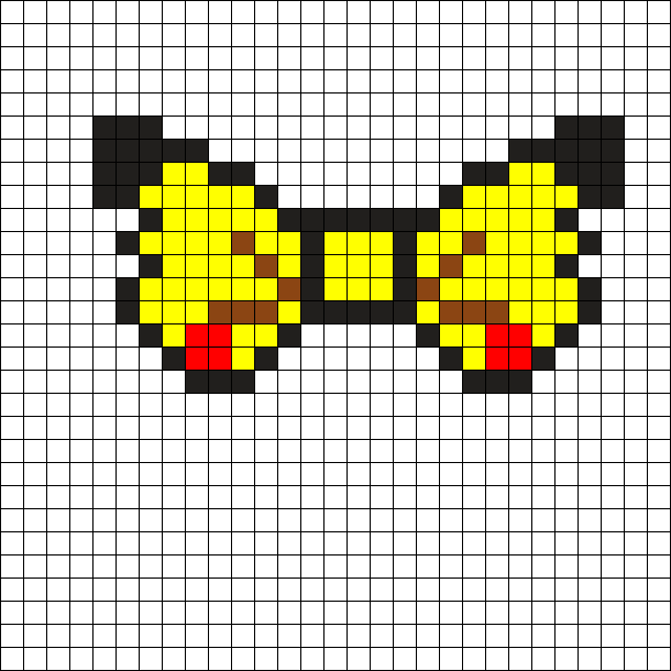 Pikachu Bow Perler Bead Pattern - Poro Png Pixel Art (610x610), Png Download