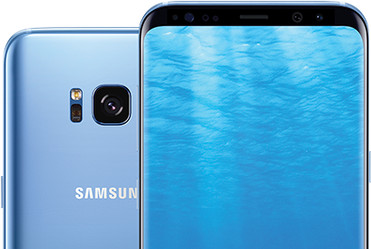 A Galaxy Of Possibility - Samsung Galaxy S8 - 64 Gb - Coral Blue - Unlocked (570x300), Png Download