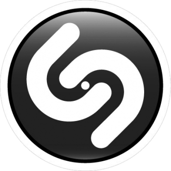 Shazam Black Logo (350x349), Png Download