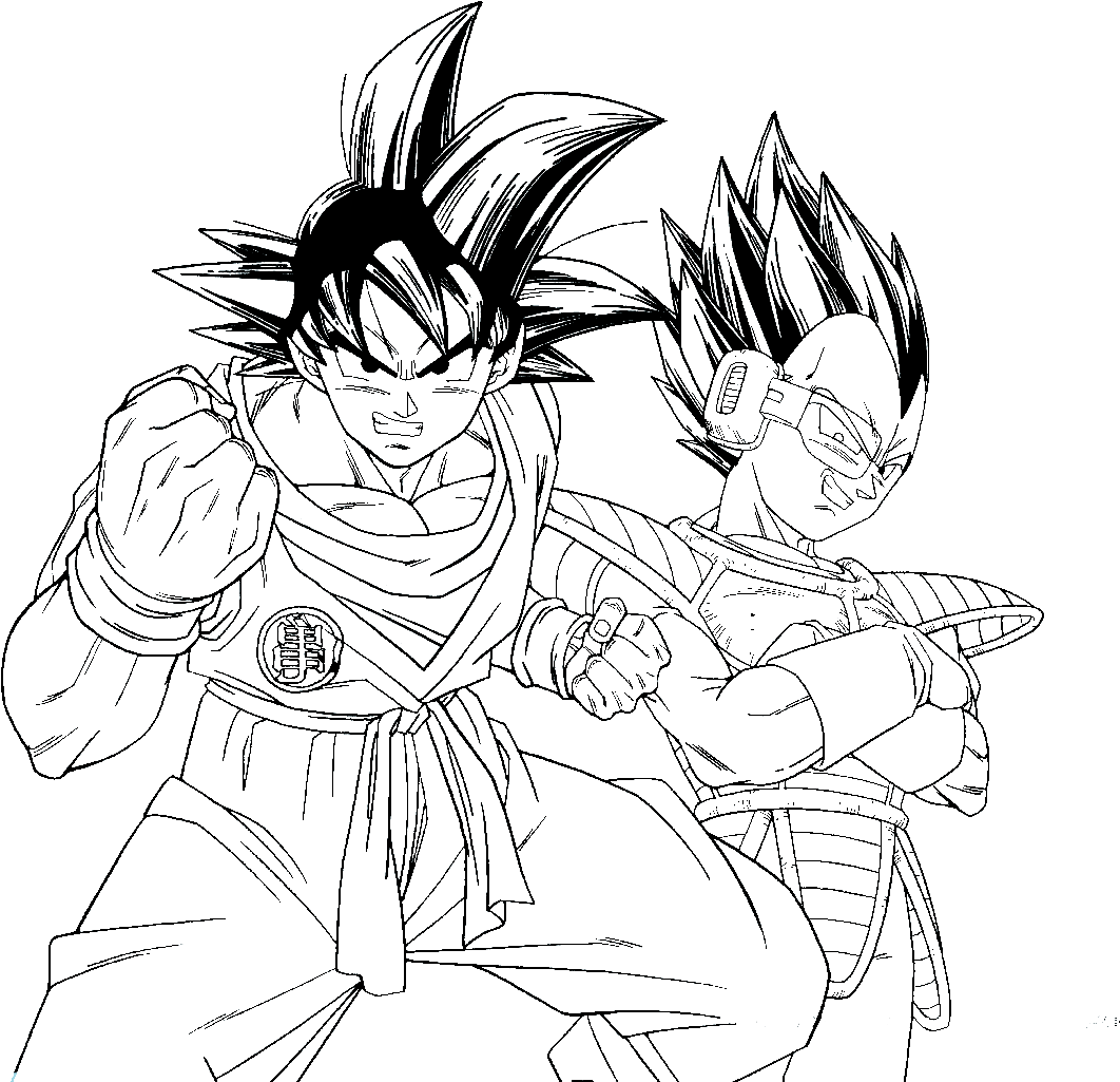 Dragon Ball Z Coloring Pages - Line Art (1280x1024), Png Download
