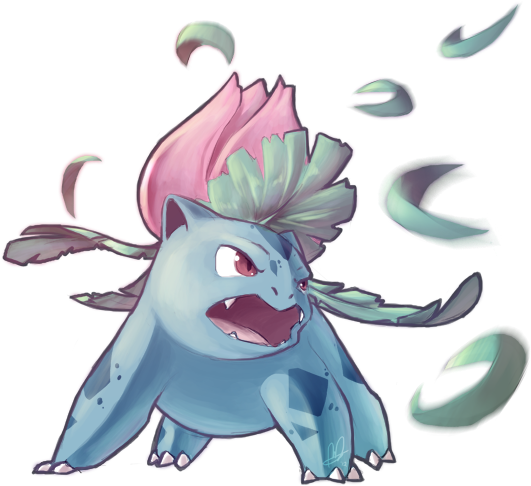 Download Ivysaur S Leaf By Lanmana On Deviantart - Ivysaur Fanart (565x500), Png Download