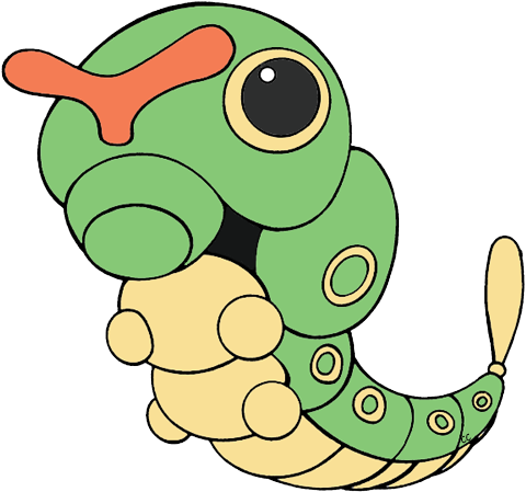 Pikachu, Pichu Caterpie - Pokemon Caterpie (486x455), Png Download