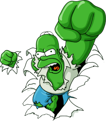 Homer Hulk - Simpson Hulk (349x400), Png Download