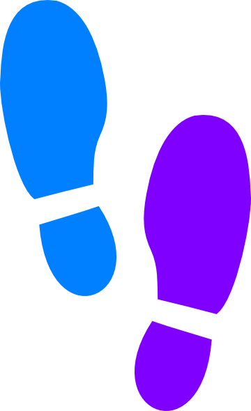 Footprints Vector Tennis Shoe - Blue Shoe Prints (360x590), Png Download
