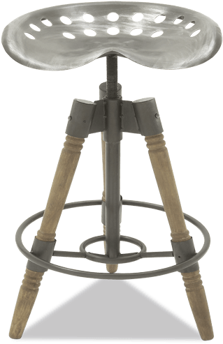 Metal & Wood Rustic Bar Stool - Benzara Chic Metal Wood Bar Stool Green One Size (846x534), Png Download
