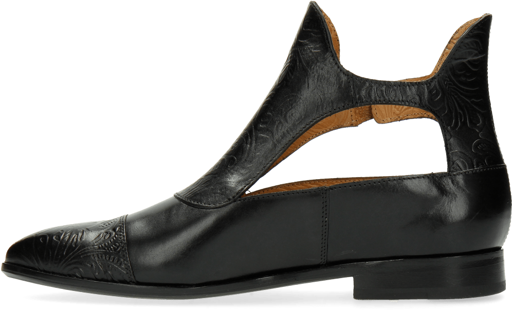 Ankle Boots Jessy 21 Floral Print Black - Leather (1024x1024), Png Download