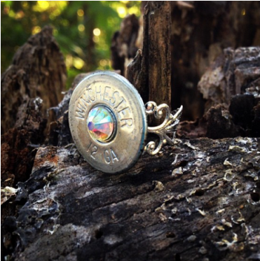12 Gauge Shotgun Shell Filigree Ring (496x372), Png Download