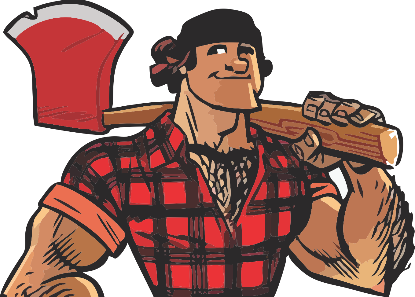 Clipart Free Stock Jack Axe Edmonton S Premier Indoor - Lumberjack Cartoon (1358x972), Png Download