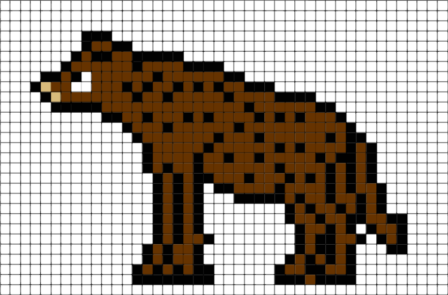 Hyena Pixel Art (880x581), Png Download