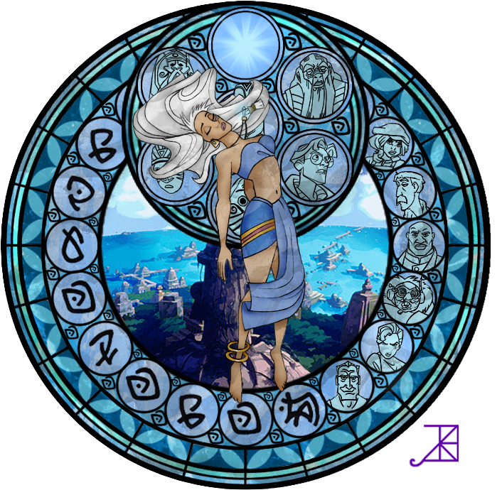 Kida's Stained Glass Window By Akili-amethyst - Disney Atlantis Kida Dress (720x720), Png Download