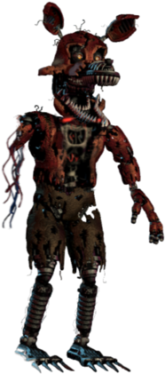 Nightmare Foxy Png Hd - Fnaf Withered Nightmare Foxy (400x586), Png Download