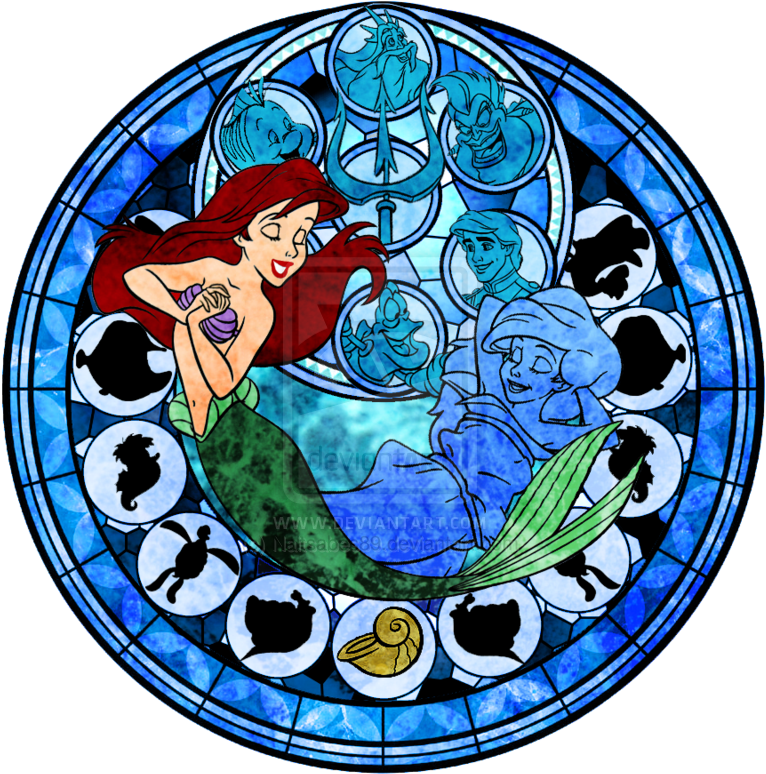 Princesas De Disney Fondo De Pantalla Called Ariel - Little Mermaid Stained Glass (800x800), Png Download