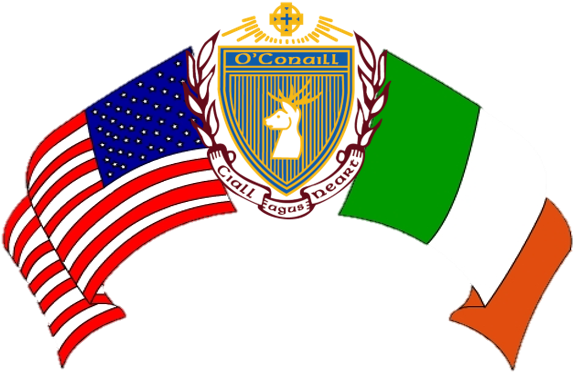 Scoil Irish-us Flags - Emblem (671x466), Png Download
